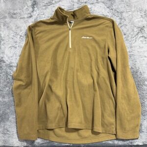 Eddie Bauer Fleece Pullover Mens TXL Olive Green Quarter Zip D3766293 Fall 17